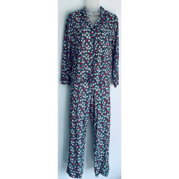 Pajama Set Pants Long Sleeve XS Floral Cozy Soft - Picture 1 of 9